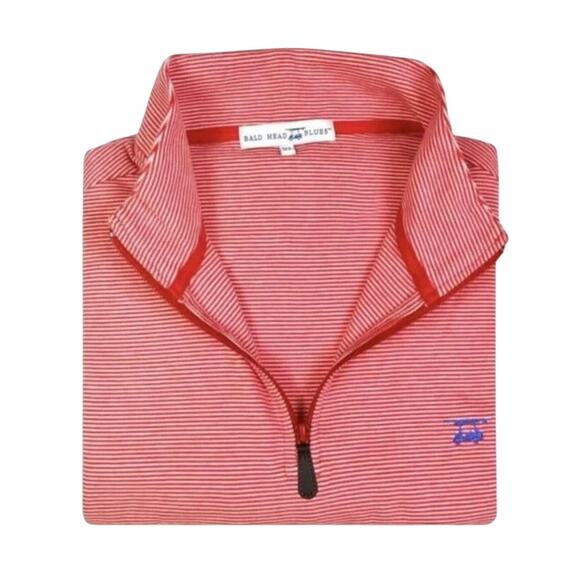 Bald Head Blues Red 1/4 Zip Stripe Pullover Size XL